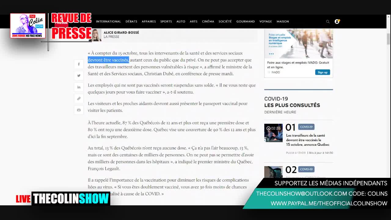 LES TRAVAILLEURS DE LA SANTÉ DANS L'OBLIGATION DU VACCIN!!! OUFFF.....JE VOUS EXPLIQUE!