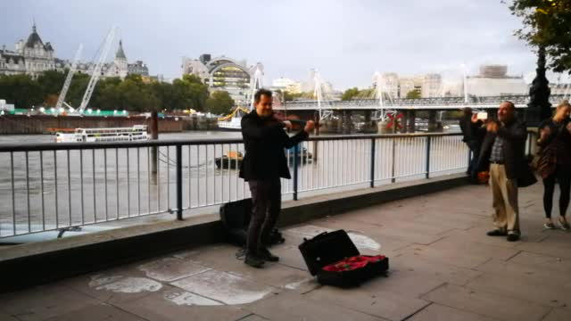 Violinist in central London