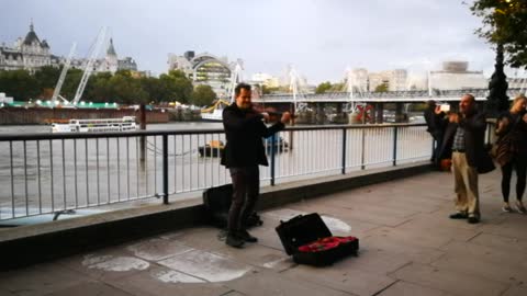 Violinist in central London