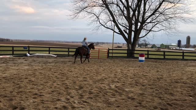 Anna and Shiner learning barrels