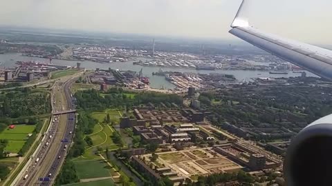 Landing Transavia 737 op Rotterdam Waanzinnige aanvliegroute