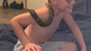 Tickled by a snake!