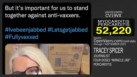 "IT'S IMPORTANT FOR US TO STAND AGAINST THE ANTI VAXXERS". IF ONLY SHE COULD STAND AFTER HER JABS.