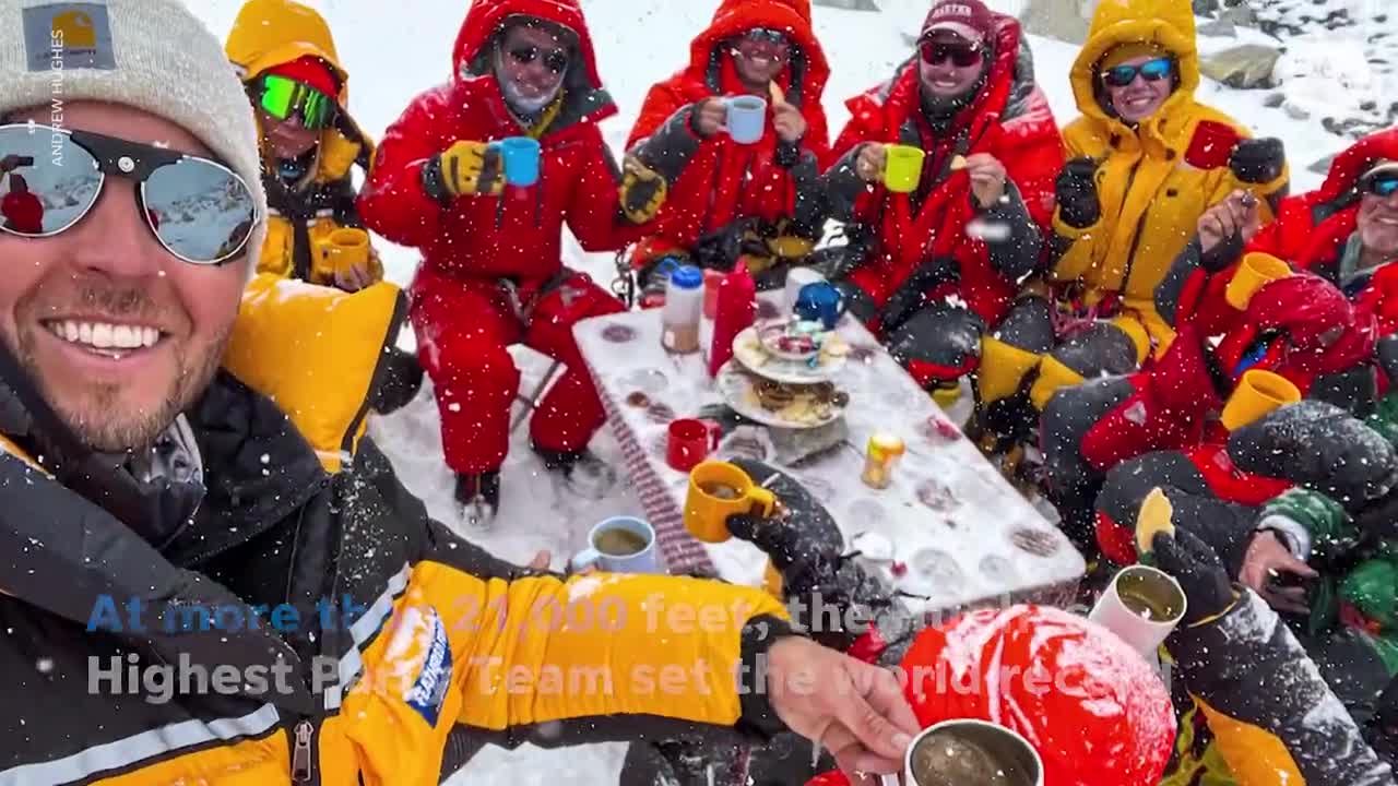 Everest climbing team sets world record for highest tea party