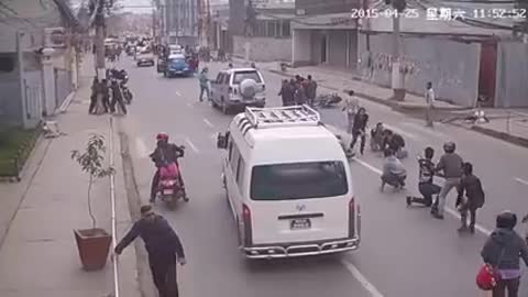 Nepal Earthquake - Visible Lateral Ground Movement