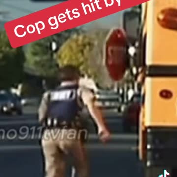 Cop gets hit by door