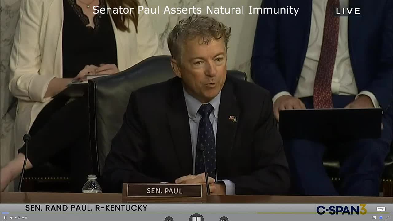Senator Paul Asserts Natural Immunity