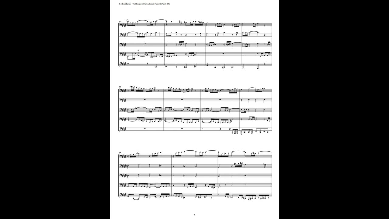 J.S. Bach - Well-Tempered Clavier: Part 1 - Fugue 12 (Euphonium-Tuba Quintet)