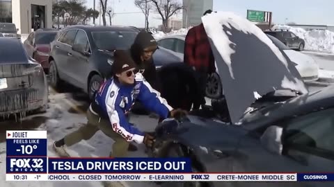 LOL, Tesla Charging Station In Chicago Becomes A Graveyard Due To Freezing Temperatures