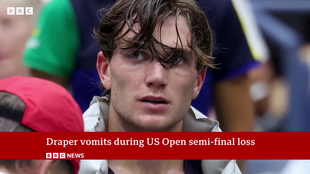 Tennis star Jack Draper vomits on court during US Open semi-final | BBC News