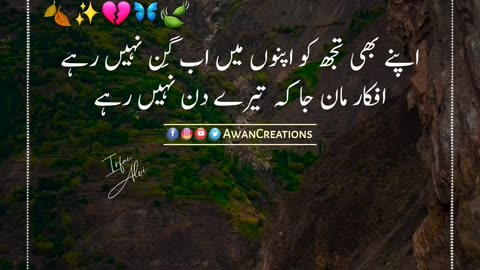 Tery Din Nahi Rahy | Urdu Poetry | Status Video | Rumble Video