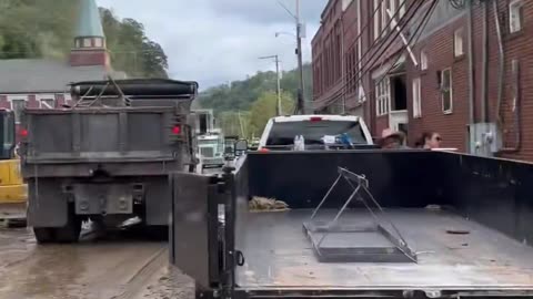 Residents of Marshall, North Carolina are having to dig their town out of the mud