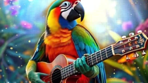 Parrot play Guitar