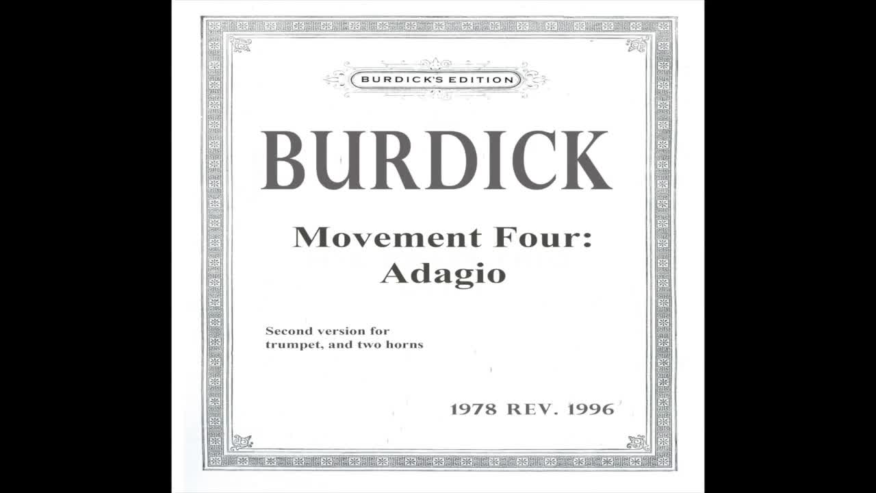 Five Bagatelles for brass trio, Op. 1 (1978) by Richard Burdick