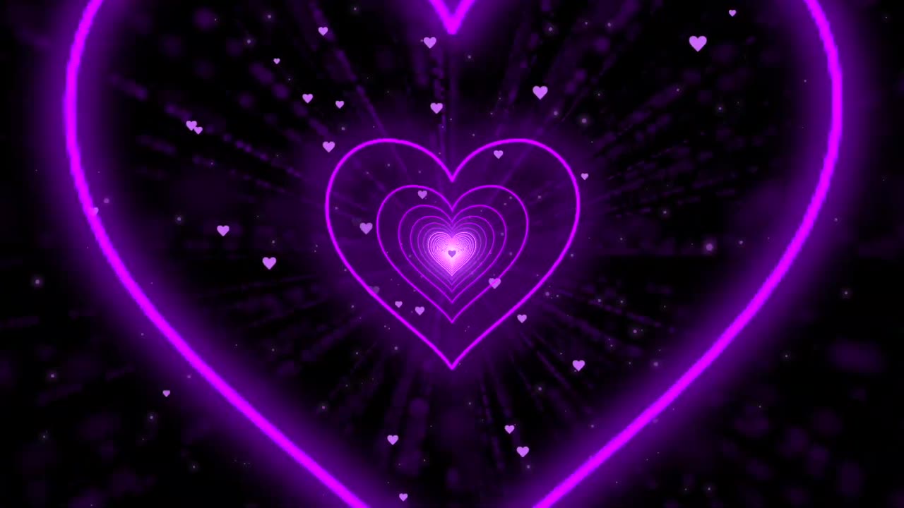 168. Heart Background💜Purple Heart Heart Tunnel