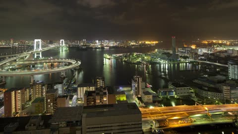 Atop the city of Tokyo at night