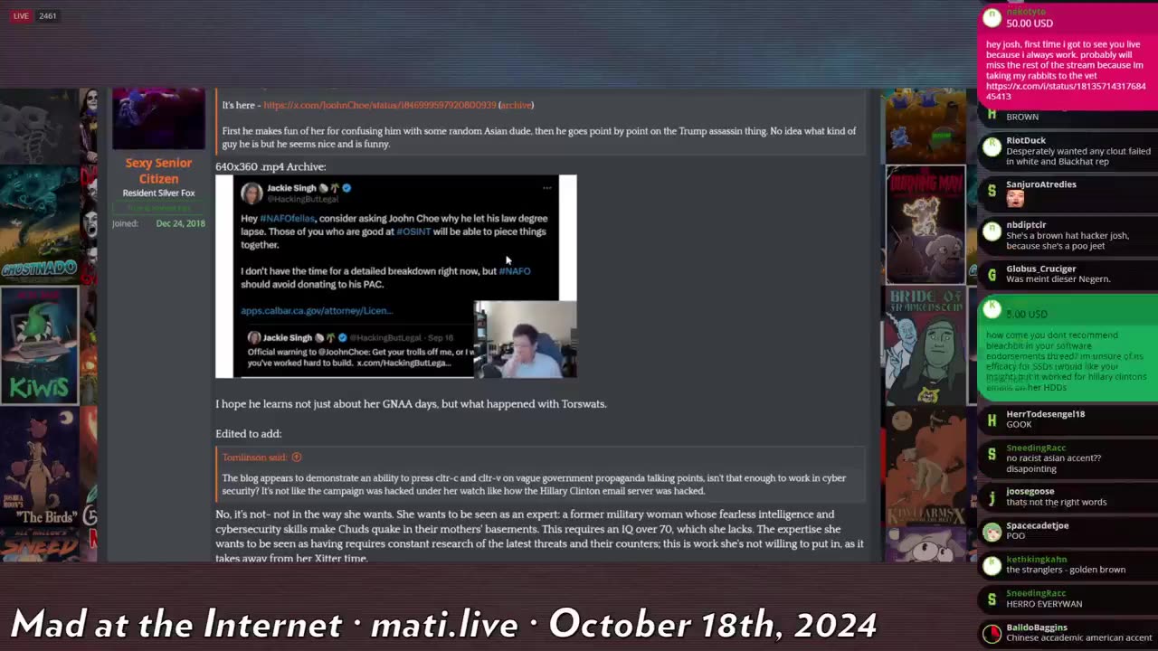 Jackie Singh beefs with NAFO allies - Mad at the Internet (October 18, 2024)