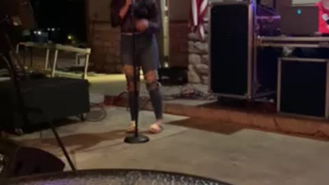 My daughter singing Karaoke first time