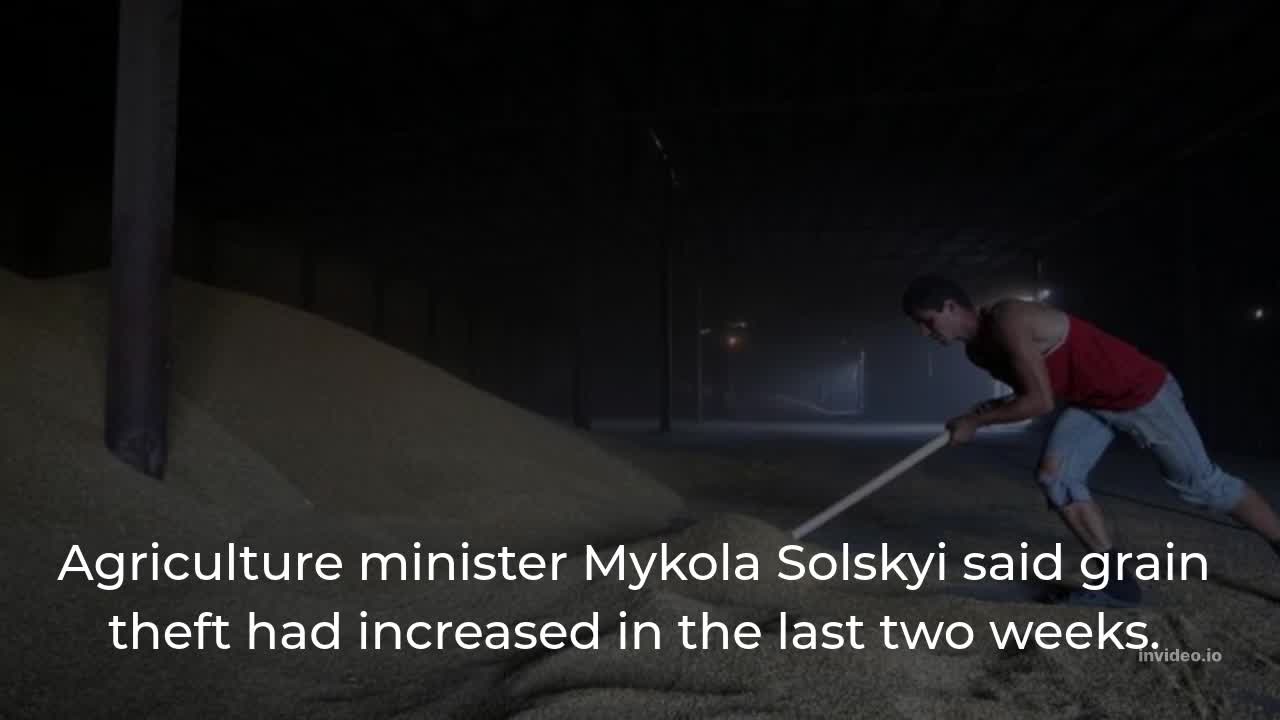 Ukraine says Russia stole 'several hundred thousand tonnes' of grain