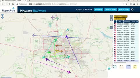 July 1st 2022 time lapsed air traffik