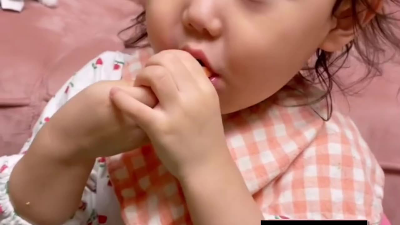 Cute baby eating video