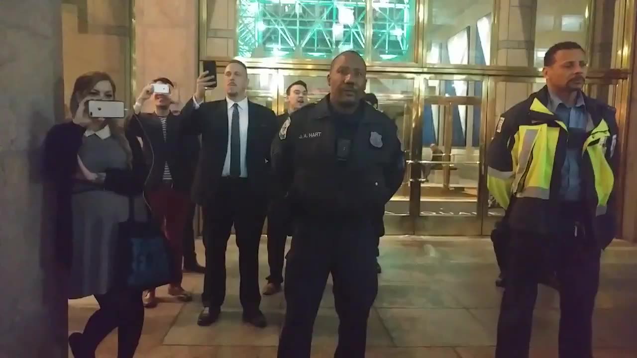 Feb 24 2018 DC night for freedom 3.7 Antifa at the front blocked by police