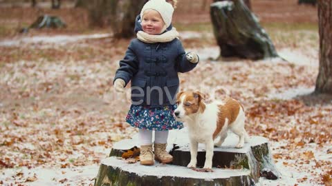 Child with Dog in the Park