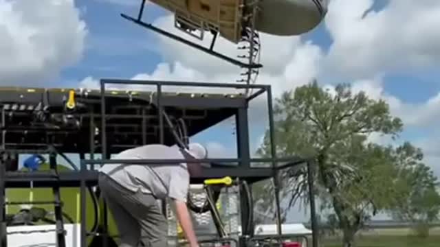 Helicopter landing on vehicle