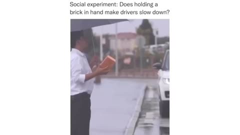 Social experiment: Does holding a brick in hand make drivers slow down?