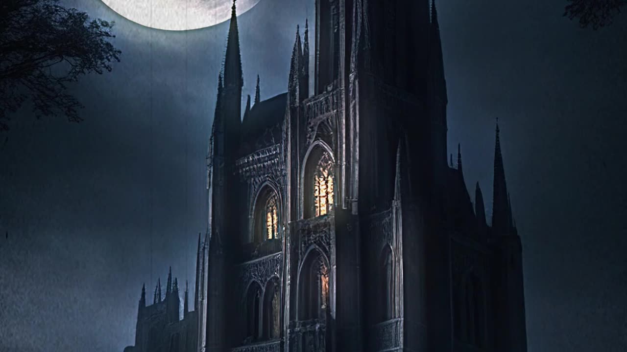 Gothic Castles | Full Moon | Gothic Art | Dark Art | Digital Art | AI Art