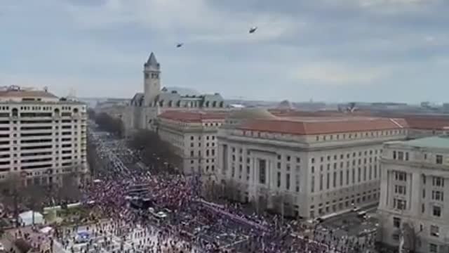 March For Trump / Jericho March In DC Crowd - Bonus Trump Fly Over!