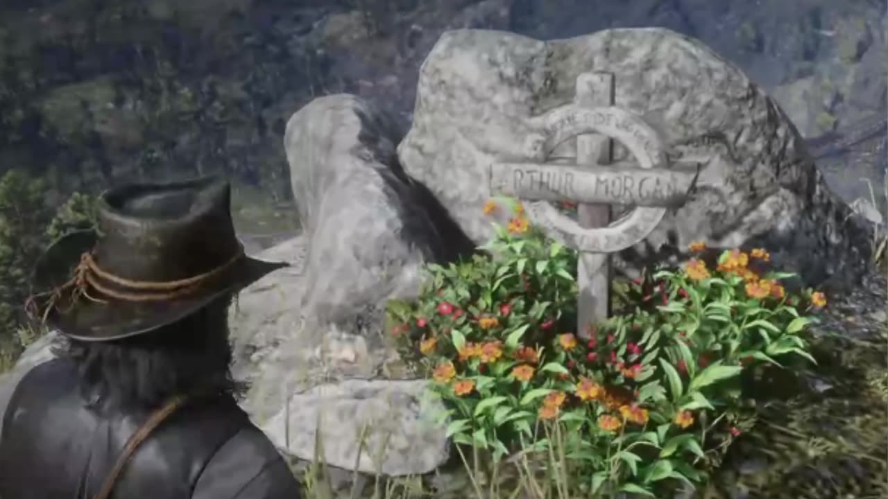 John Marston Visits Arthur Morgan and Eagle Flies Grave RDR2