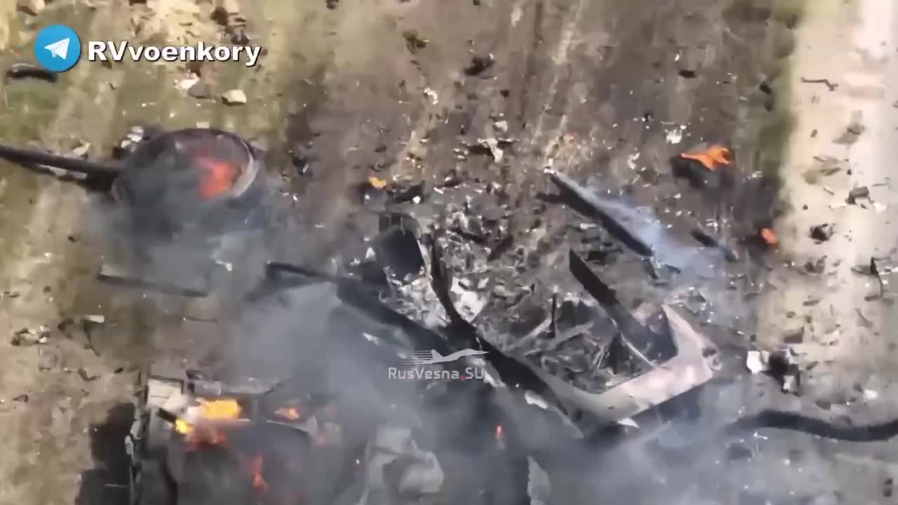 Destroyed Ukrainian Tank near Seversk