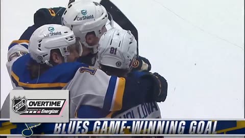 HOLLOWAY'S HERO MOMENT! 💥 Blues win it in OT! #NHL #HockeyTwitter