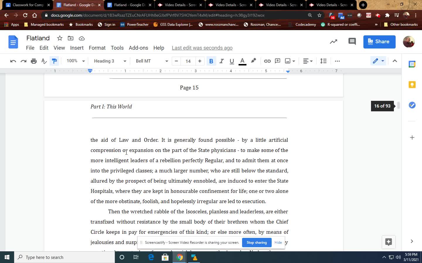 Flatland formatting a book using Google DOCS Video 5 of 5