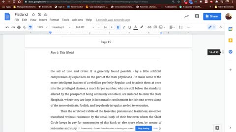 Flatland formatting a book using Google DOCS Video 5 of 5