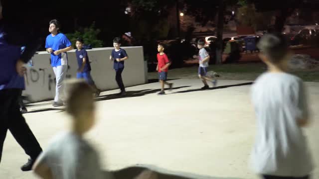 The funny children boxing training