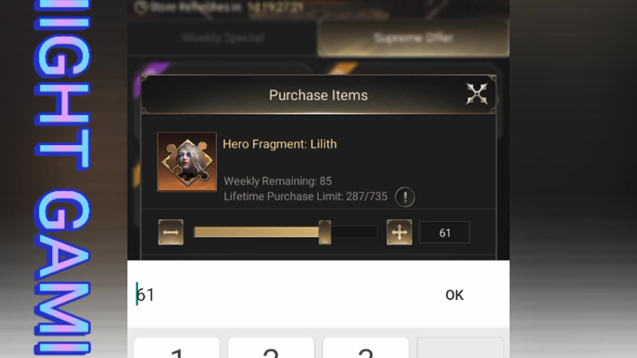 Nations Of Darkness || Vip Store || Purchasing LILITH Fragments