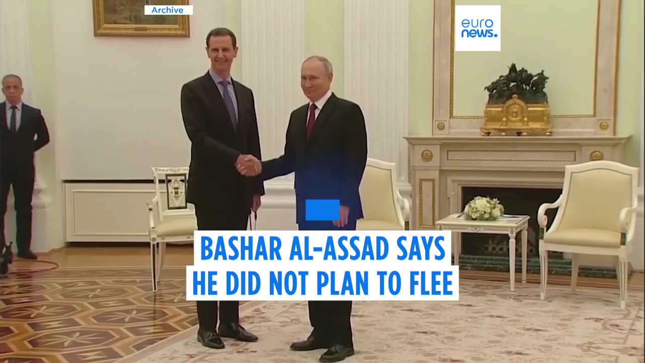 Bashar al-Assad says he didn't plan to flee Syria before evacuation to Russia