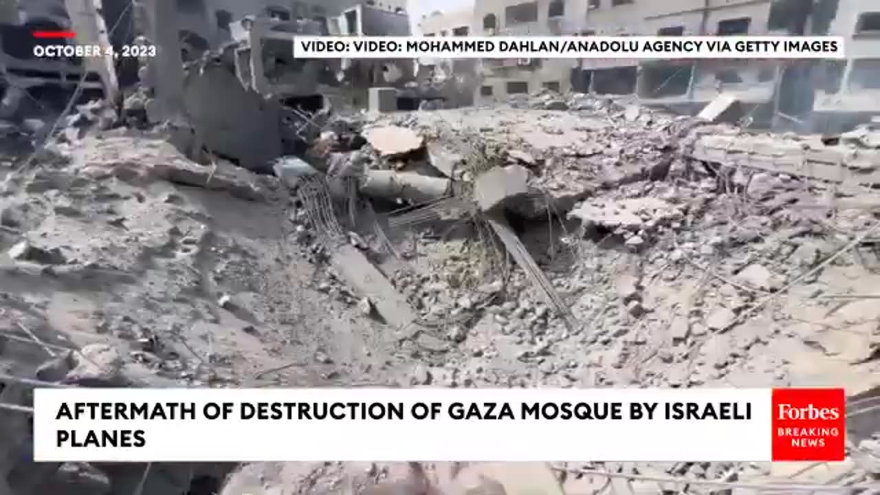 Israeli Air Stikes Cause Destruction Of Gaza Mosque As Conflict With Hamas Worsens