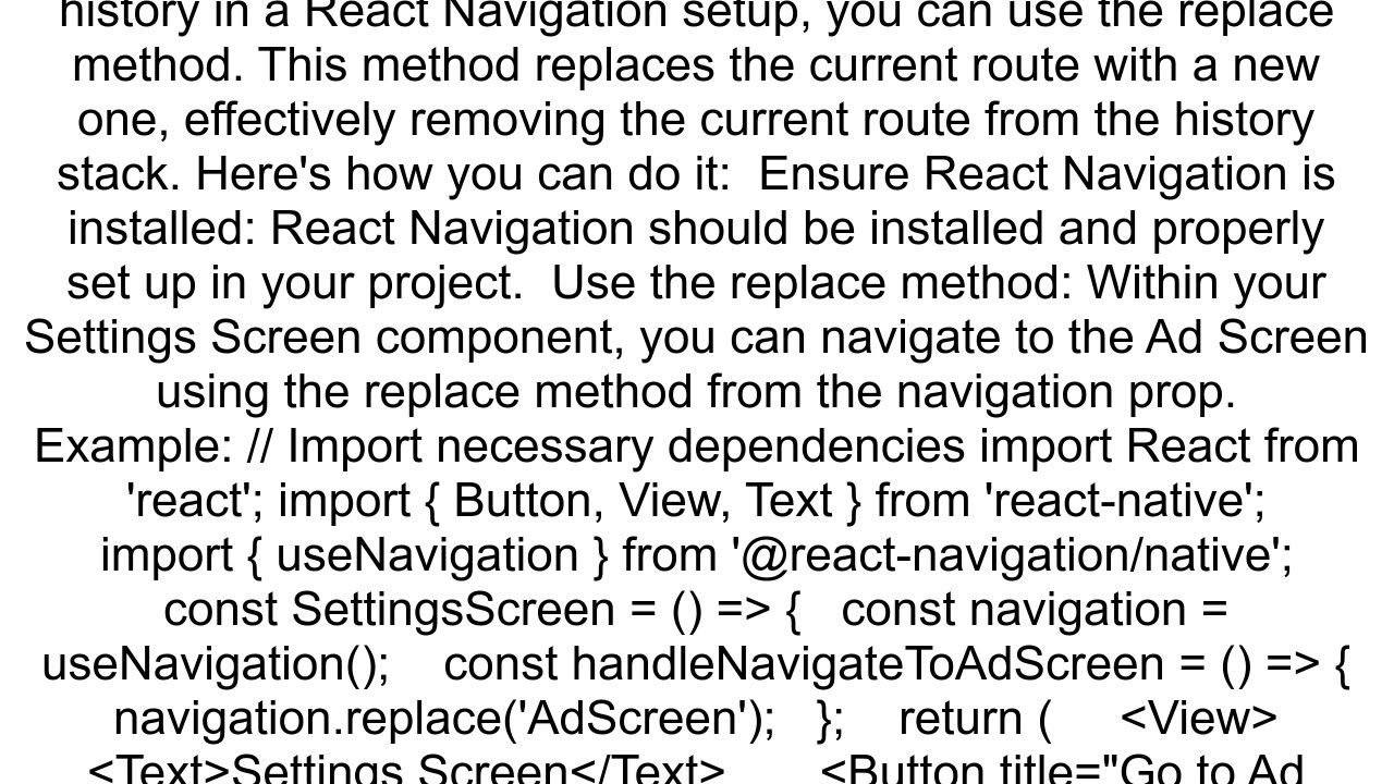 how to destroy a screen after navigating from it in StackNavigator