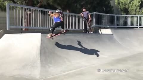 Collab copyright protection - skatepark young girl trick fail