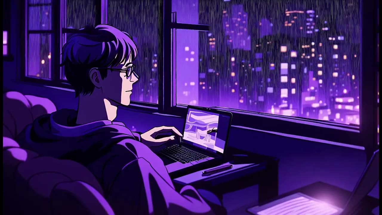 More RAINY Nights 🌧 Gentle rain sounds in the background and LOFI