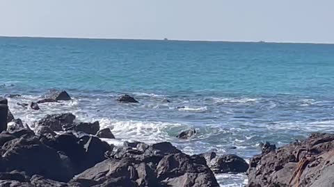 The waves of the sea on Jeju Island