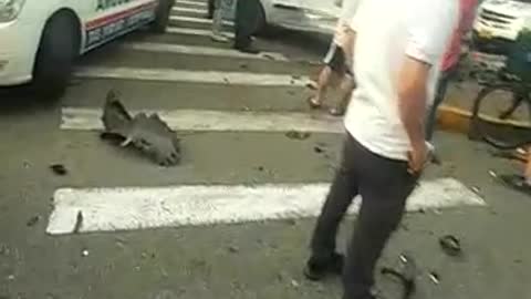 Accidente calle 36 con 22 en Bucaramanga - dos heridos