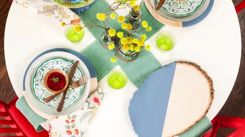 Chalked Paint Table Setting How To