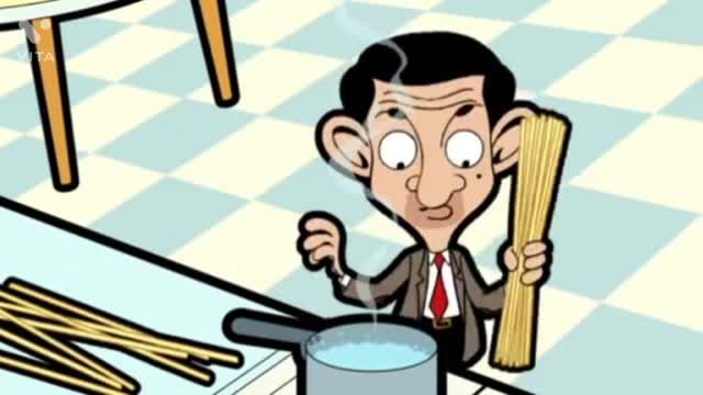 Cooking spaghetti mr. Bean