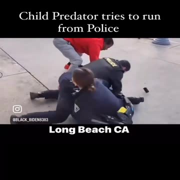 Long Beach, California: Child Predator tries to run from police and citizen helps police stop him.