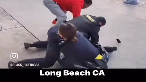 Long Beach, California: Child Predator tries to run from police and citizen helps police stop him.