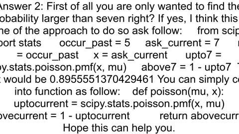 Find the probability in poisson distribution python